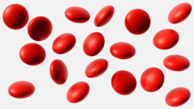 Pürüzsüz, yuvarlak şekerler, beyaz arkaplanda canlı kırmızı şekerler