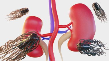 Proteus mirabilis bakterisi böbreklere ulaşır, buna 