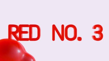Red No 'nun 3 boyutlu moleküler yapısı. 3, çeşitli yiyecek ve içecek ürünlerine parlak kırmızı renk vermek için kullanılan sentetik gıda boyası..