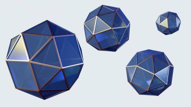 The snub cube, also known as the snub cuboctahedron. It is a geometric shape with some unique properties; 3d rendering. clipart