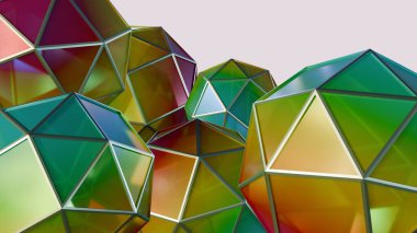 The snub cube, also known as the snub cuboctahedron. It is a geometric shape with some unique properties; 3d rendering. clipart