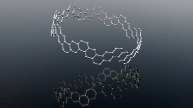 3D rendering of nanobelt structure. The type of nanomaterial with a unique, ribbon-like shape. clipart