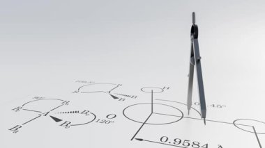 VSEPR teorisinin 3d animasyonu ve moleküllerin tam 3 boyutlu şekilleri ve bağlar arasındaki açıları tahmin etmek için bir taslak aracı olarak pusula çizimi.