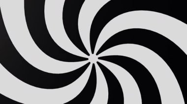 Üç boyutlu hipnotik dönüş ve sürekli animasyon. Siyah ve beyaz şeritler girdap gibi güçlü bir etki yaratır..
