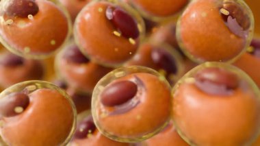 Adipoititlerin 3D animasyonu, yağ hücreleri ve lipoksit olarak da bilinir. İzole edilmiş beyaz adipoz hücreleri.