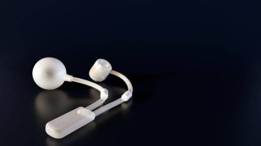 3 boyutlu suni idrar sfinkteri (AUS). Özellikle prostat ameliyatından sonra idrar tutamama sorununu tedavi etmek için cerrahi müdahaleyle yerleştirilmiş tıbbi bir cihaz..