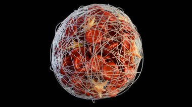 Aktif trombosit ve fibrin içeren bir kan damarındaki trombus oluşumunun 3 boyutlu görüntüsü pıhtı gelişiminde kullanılan birincil hücresel ve protein bileşenleri.