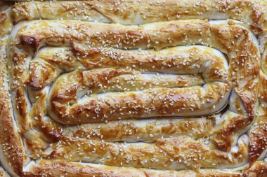 Geleneksel bir Türk hamur işi. Kol boregi (rulo pasta) veya borek.