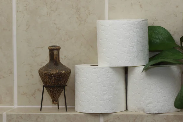 Toilet Paper Toilet Paper Rolls Toilet Paper Roll Wall — Stock Photo, Image