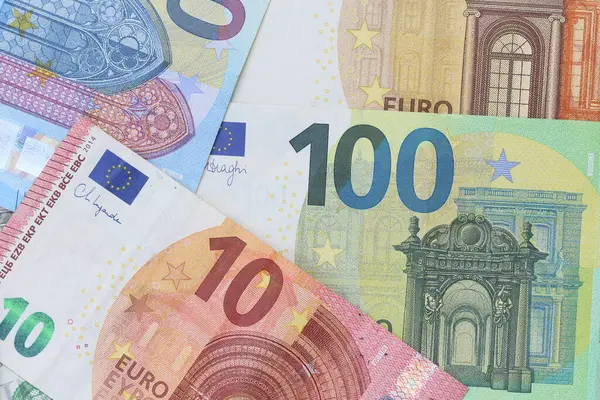 Бизнес Финансовая Концепция Банкнотами Евро Лицензионные Стоковые Фото