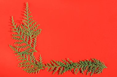 Kopyalama alanı olan kırmızı Noel arkaplanı