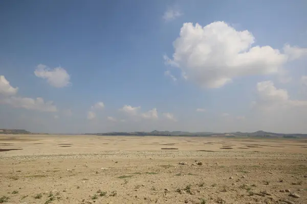 stock image Dried lake bed due to severe drought 