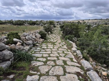 Roma döneminden kalma eski bir asfalt yol.