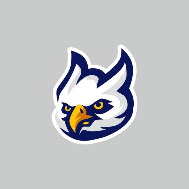 Kartal başlı logo tasarım vektör şablonu