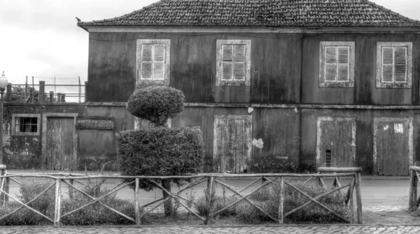 Старое Здание Санто Антнио Серра Мадейра Португалия Черно Белом — стоковое фото