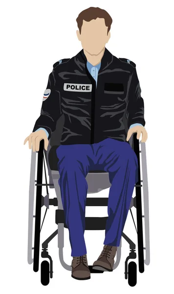Колишній Поліцейський Отримав Поранення Під Час Служби Інвалідному Візку Він — стокове фото
