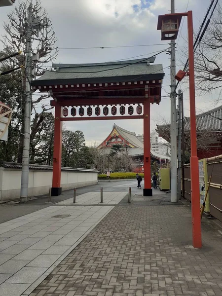 Вхід Храму Сенсо Цзі — стокове фото