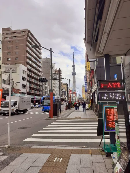 Tokyo Şehri Asakusa Şehir Sokak Manzarası — Stok fotoğraf