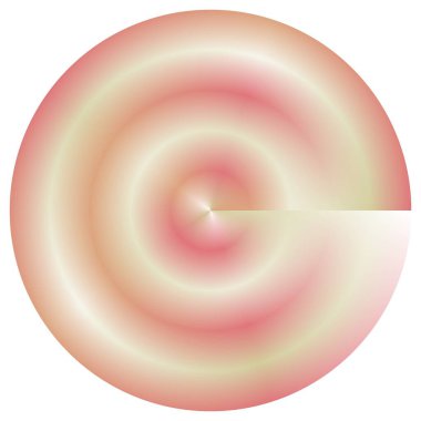 Yumuşak pembe ve soluk sarı renklerin dairesel bir gradyanı merkezi bir noktaya doğru kıvrılarak nazik ve yayıcı bir etki yaratıyor. 3.
