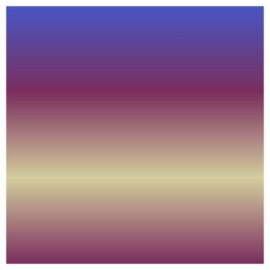 Kare biçiminde yatay bir gradyan, üstteki koyu maviden, mor ve soluk gül tonlarından alttaki açık bej rengine karışıyor. 18.