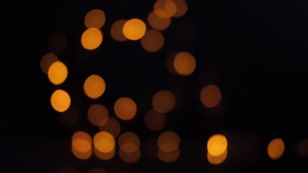 Clignotant Lumières Bokeh Sur Fond Noir Isolé Pas Concentré Lumière — Video