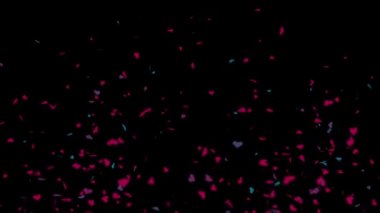 4k Hearts romantic confetti Transition valentines day with Alpha Matte, Wedding, Valentine's day, Red Heart, Confetti Transition saint valentine day heart animation with alpha matte.