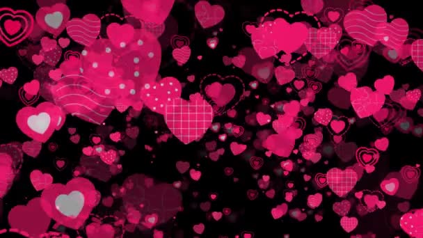 Hearts Romantic Confetti Transition Valentines Day Alpha Matte Wedding Valentine — Vídeo de Stock