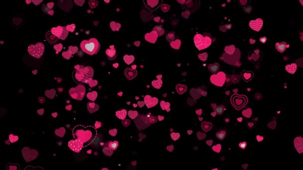 Hearts Romantic Confetti Transition Valentines Day Alpha Matte Wedding Valentine — ストック動画