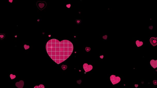 Hearts Romantic Confetti Transition Valentines Day Alpha Matte Wedding Valentine — стокове відео