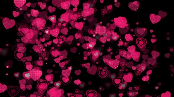 Hearts Romantic Confetti Transition Valentines Day Alpha Matte Wedding Valentine — Vídeo de Stock