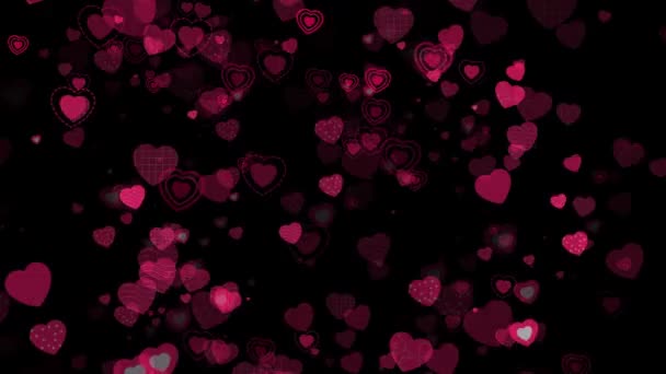 Hearts Romantic Confetti Transition Valentines Day Alpha Matte Wedding Valentine — Αρχείο Βίντεο