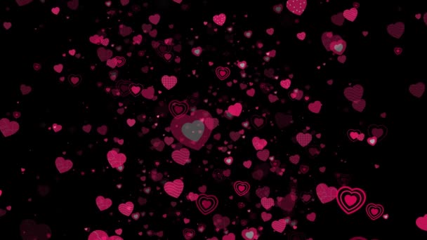 Hearts Romantic Confetti Transition Valentines Day Alpha Matte Wedding Valentine — Stockvideo