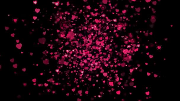 Hearts Romantic Transition Valentines Day Alpha Matte Wedding Valentine Day — Αρχείο Βίντεο