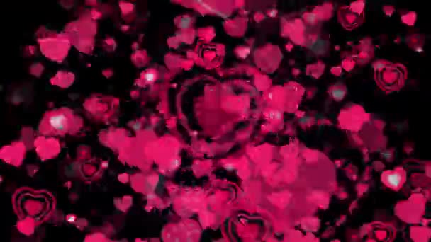 Hearts Romantic Transition Valentines Day Alpha Matte Wedding Valentine Day — 图库视频影像