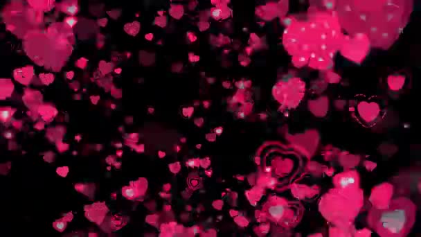 Hearts Romantic Transition Valentines Day Alpha Matte Wedding Valentine Day — ストック動画