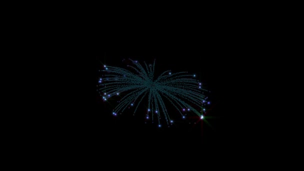 夜空にボケが灯る 本物の黄金の輝く花火の抽象的なブレンド 輝く花火のショー 大晦日の花火のお祝い — ストック動画