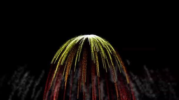 Абстрактное Размытие Настоящего Золотого Сияющего Фейерверка Боке Ночном Небе Светящийся — стоковое видео