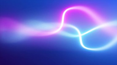 Dinamik neon mavisi, mor ışık. Modern Gece Kulübü. Gece boyunca kristaller ve yuvarlak çerçeveli soyut renkli neon arkaplan ultraviyole ışıkta yıldızlı gökyüzü.