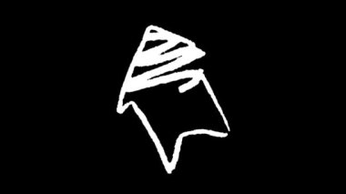 Saydam kanalı yükselen beyaz oklu bir okun canlandırılmış sembolü, siyah arkaplandaki beyaz ok.