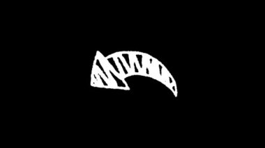 Saydam kanalı yükselen beyaz oklu bir okun canlandırılmış sembolü, siyah arkaplandaki beyaz ok.