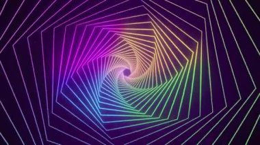 Gelişmekte olan Dijital Yapılarda Uçmak - Mavi, Döngülü - Veri Ağı, 3D, pürüzsüz 4k parlak arkaplan. 3B Görüntü.