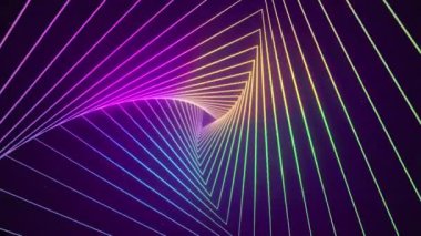 Yüksek teknoloji teknoloji tünelinden bilim kurgu uçuşu. Bilim kurgu hologramı gibi parıltı çizgisi şekli. Yaratıcı trend renk soyut arkaplan VJ döngü animasyonu, bunu seçin ve r 'den öne çıkın