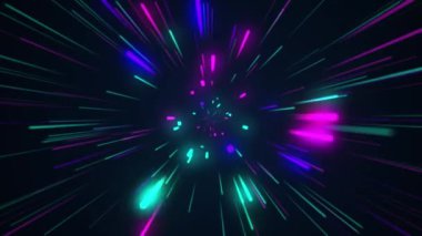 Parlayan parlak neon çizgileri olan fütüristik soyut renkli vektör arkaplanı. Karanlık arka plan sahnesi boş bir sokak, gece manzarası, gece şehri.