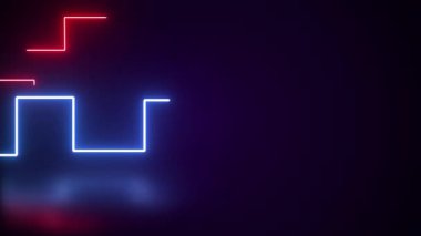 Parlayan parlak neon çizgileri olan fütüristik soyut renkli vektör arkaplanı. Karanlık arka plan sahnesi boş bir sokak, gece manzarası, gece şehri.