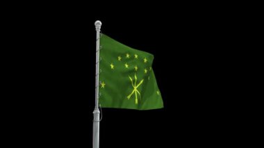 Döngü içinde Adigea Bayrak Dalgalanması ve Dokulu 3d Yapılandırılmış Arkaplan - Yüksek Ayrıntılı Kumaş Deseni ve Döngüsü