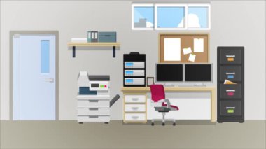 Modern iç mekan güzel rahat mobilyalar ve insan yok. Hareketli grafik animasyon video..
