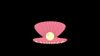 Tatil simgelerinden yapılmış etiketler. Simgeler hazır, yaz tatili yolculuğu animasyonu. Alfa Kanalı, 4K Çözünürlük