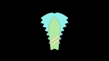 Tatil simgelerinden yapılmış etiketler. Simgeler hazır, yaz tatili yolculuğu animasyonu. Alfa Kanalı, 4K Çözünürlük