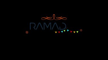 Bayram Mübarek ve Ramazan Kareem, Kurban Bayramı El Fitr animasyonu altın simli metin çizimi