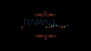 Bayram Mübarek ve Ramazan Kareem, Kurban Bayramı El Fitr animasyonu altın simli metin çizimi